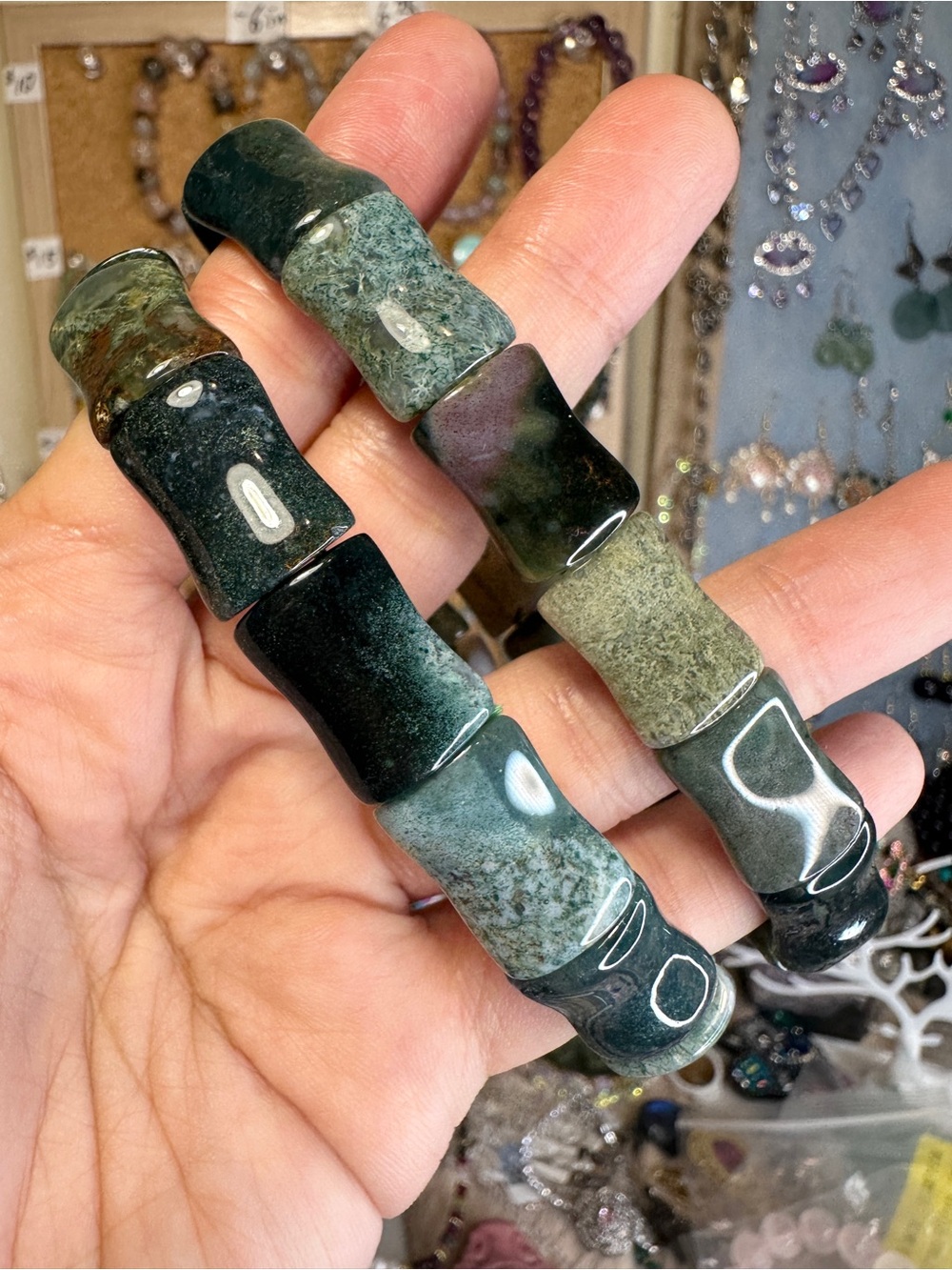 One piece of Moss Agates Bracelet 7 inches